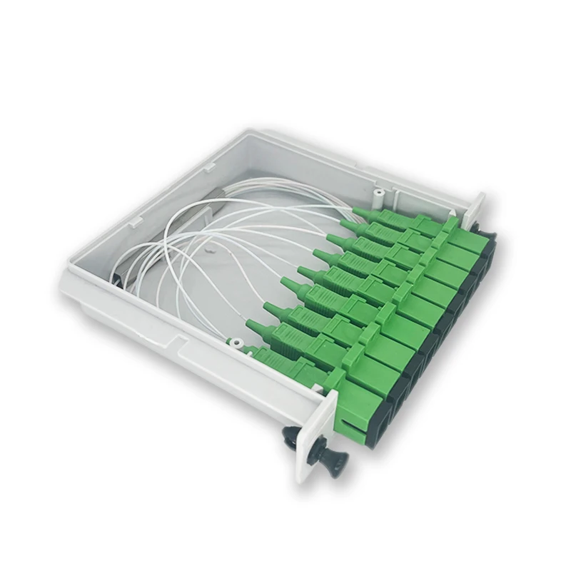 FTTH PLC Cassette Splitter Box, 1X8, SC APC Fiber Optic Splitter, 1X8 Planar, Waveguide, Connector Tool