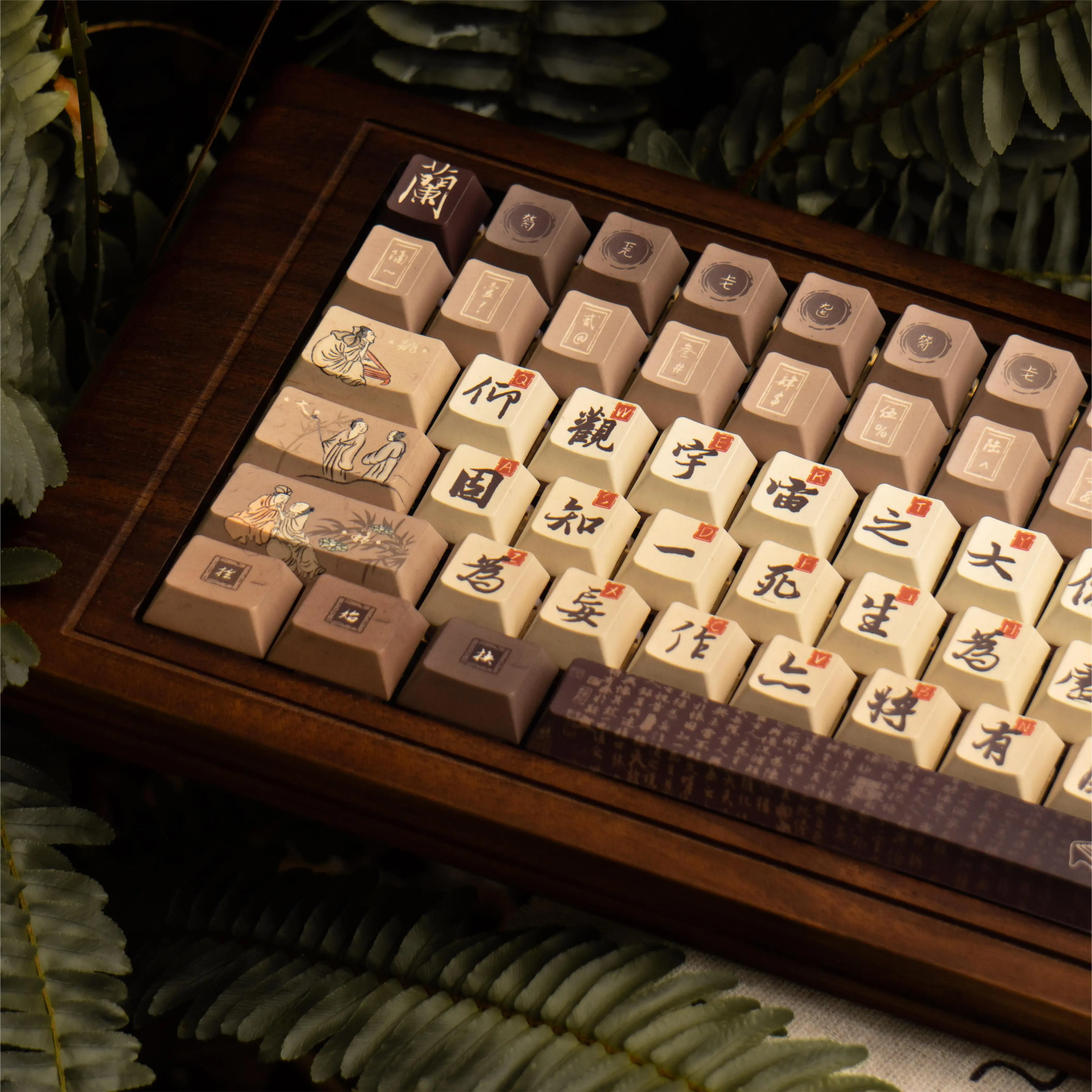 Classical style, national  orchid pavilion sequence keycap PBT hot sublimation original MDA customization Wang Xizhi calli
