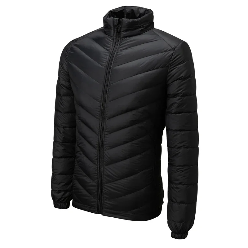 Lightweight Padded Hooded Jacket for Men Long Style Baseball Collar down Jacket Youth Fashion Other Fillings