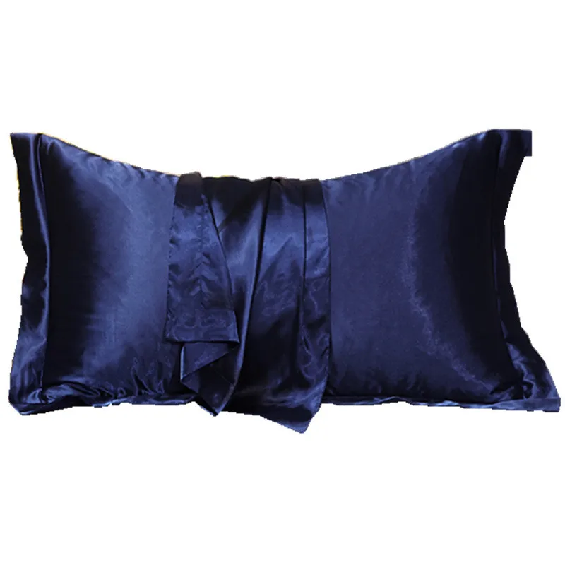 1pcs Luxury Satin Smooth Soft Pillowcase Silk Solid 100% Quality Cool Feeling Stripe Pillow Case Fashion Home Textile