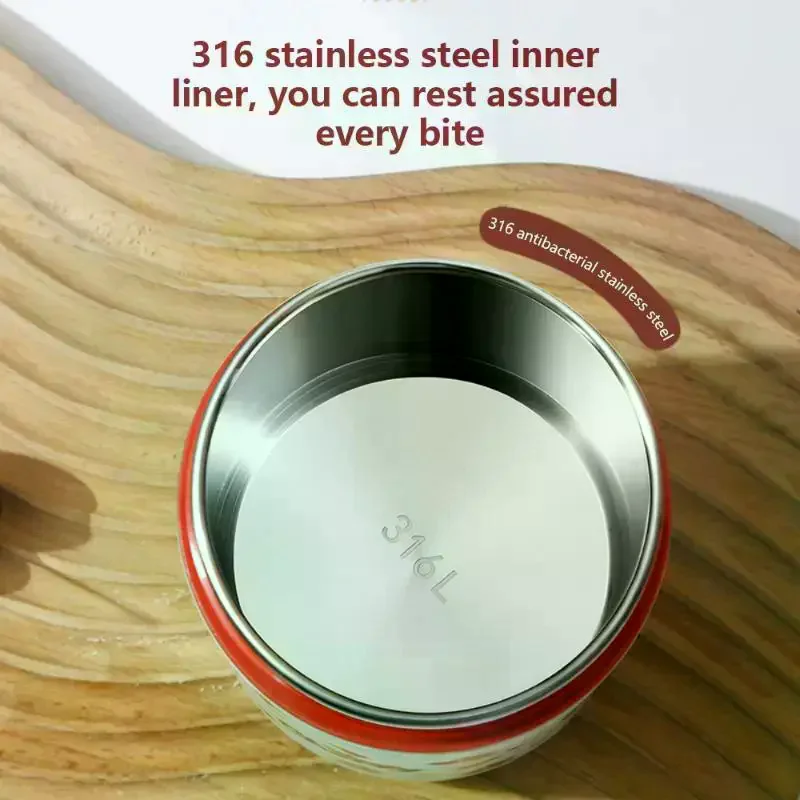 304 Stainless Steel Thermal Lunch Box Leakproof Portable Food Container with Insulated Bag for Outdoor Picnic