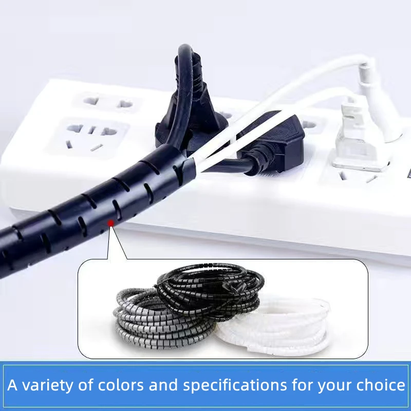 1 Meter 8/10/15/20/25mm Line Organizer Pipe Protection Spiral Wrap Winding Cable Wire Protector Cover Tube(Without Wire-Finder)