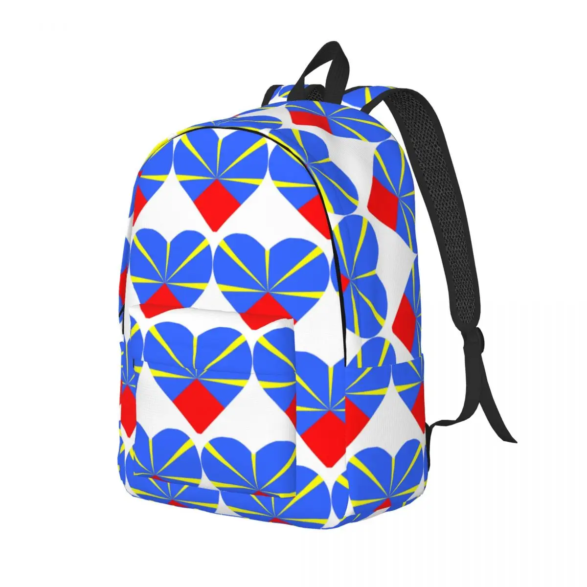 974 Tas Ransel Bendera Pulau Reunion Tas Buku Anak Kapasitas Besar Tas Sekolah Tas Bahu untuk Pria Wanita