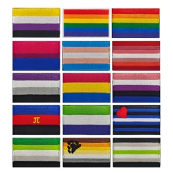 Rainbow Flag Embroidered Patch Pride Gay LGBT Tactical Applique for Clothes Hat Military Emblem with Hook and Loop