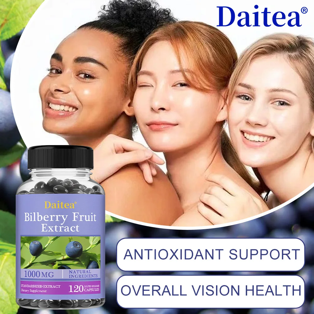 Bilberry Fruit Extract - Supports Eye Health, Nourishes Eyes, Promotes Healthy Vision, Antioxidant, Gluten-Free, Non-GMO