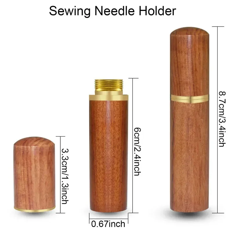 1PC DIY Sewing Needles Holder Storage Case Versatile Wooden Needle Case Wood Box for DIY Sewing Supplies Storage
