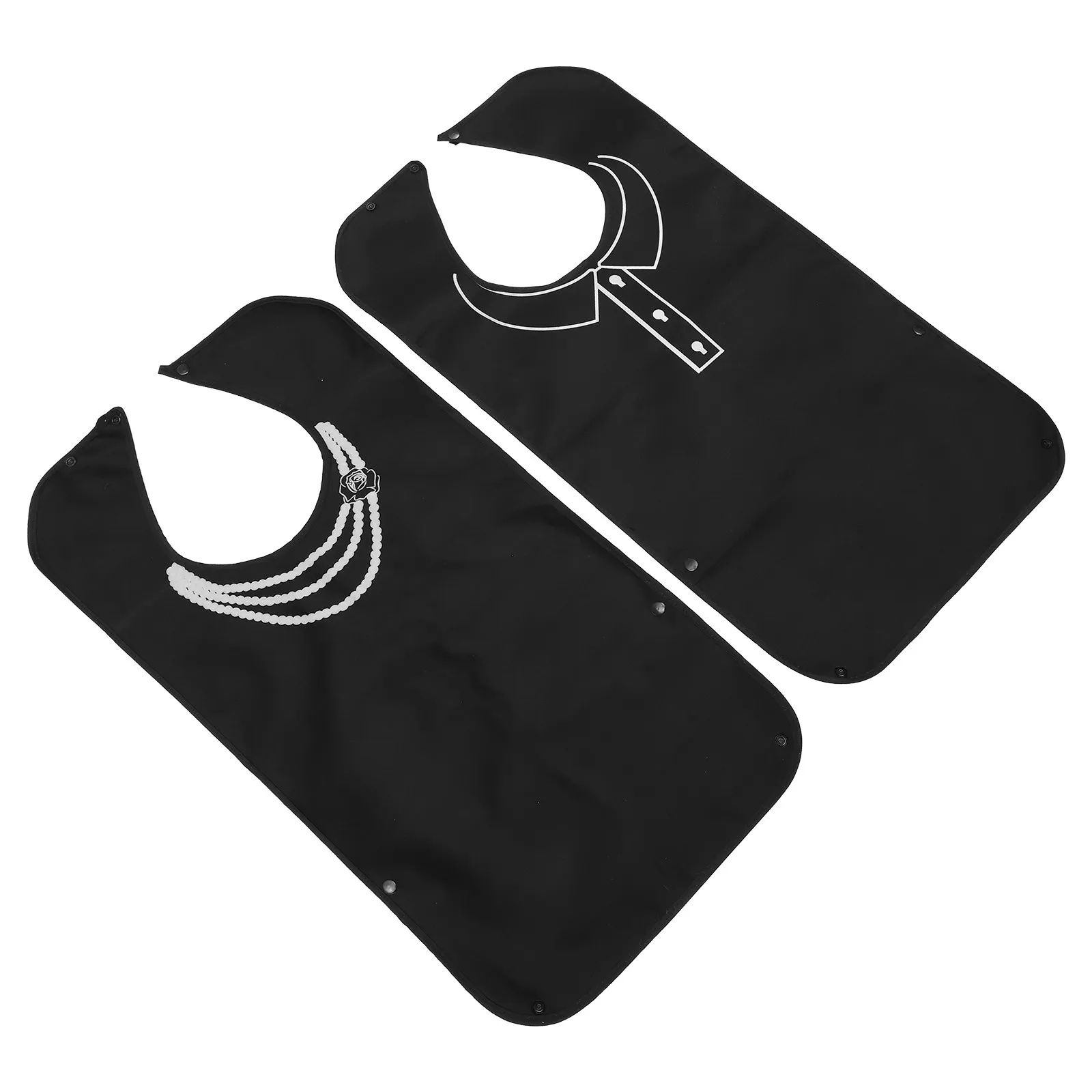 2Pcs Skin-Friendly Quick-Dry Waterproof Feeding Bibs for Elderly Adults Portable Anti-Oil Dining Apron Exquisite Simple Design