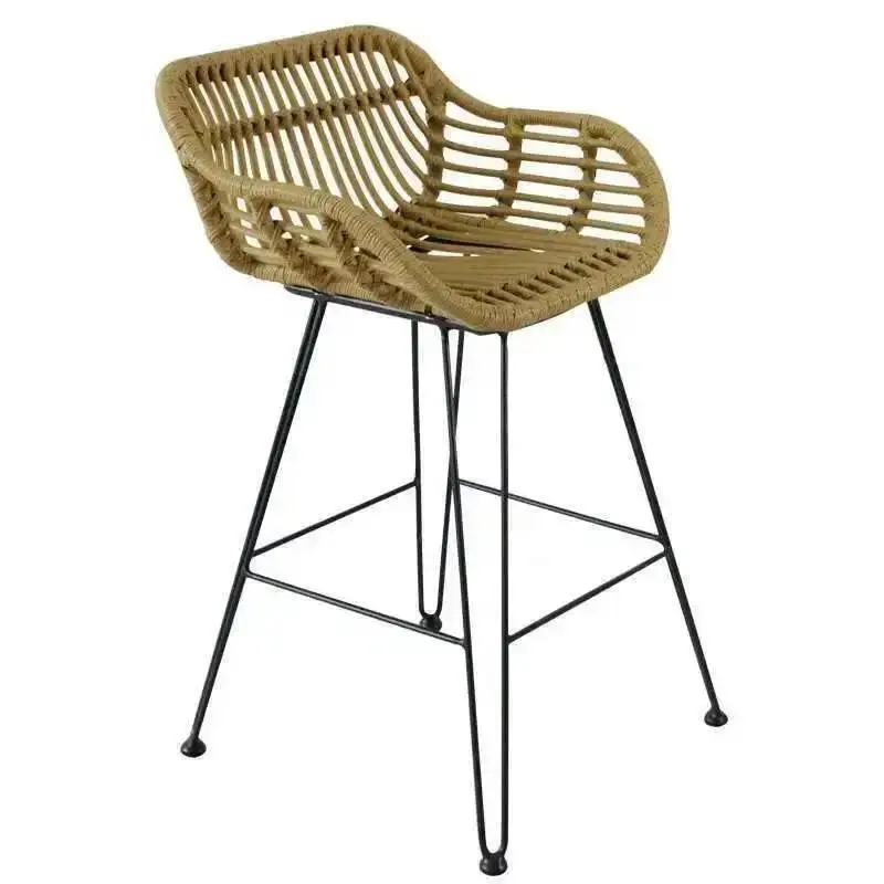 

Современный барный стул из ротанга для дома, кухни, бара, дизайнерское кресло для отдыха, высокий стул Z