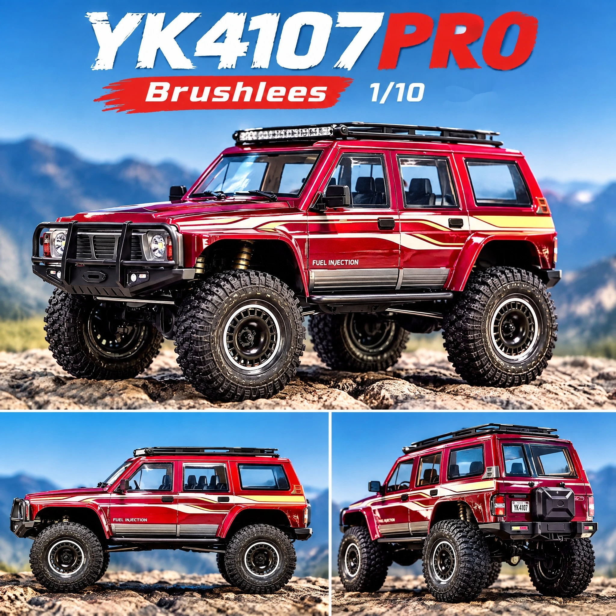 YK4107 PRO 1/10 RC Brushless Four-Wheel Drive Differential Lock Climbing Vehicle Off-Road Vehicle