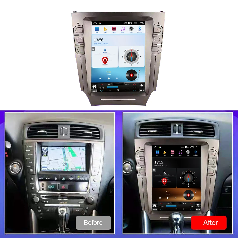 Para lexus is 2006 2007 2008-2011 android 13 8g256g multimídia dvd player carplay navegação gps tela de toque rádio do carro