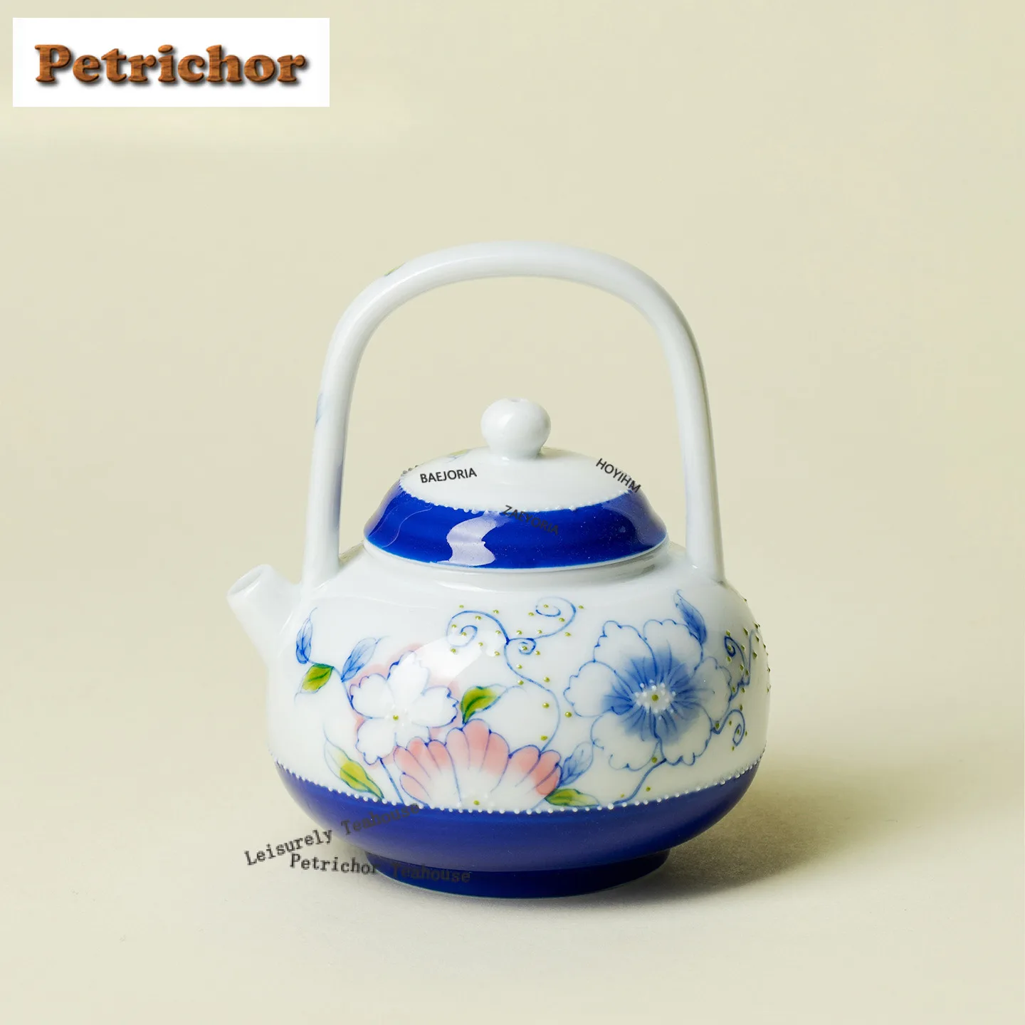 

Чайник для заваривания чая 100 мл, сине-белый, пастельный, с ручной росписью цветами, винтажный, с отверстием для заварки, для чайных принадлежностей