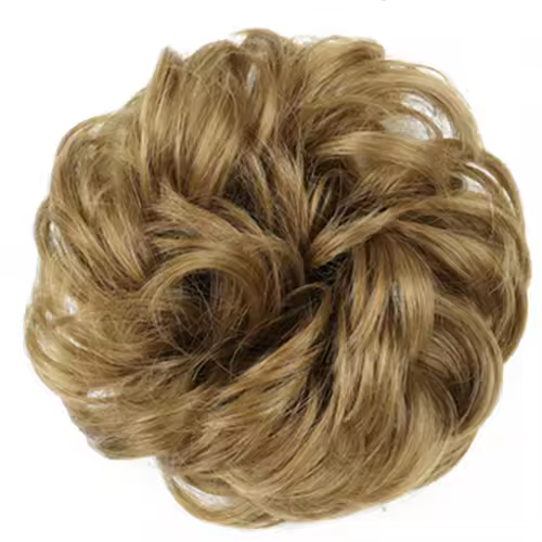 Azqueen Synthetic Messy Bun Chignon Donut Gary Brown Color Hair Bun Pad Elastic Hair Rope Rubber Band Hair Extensions - Image 9