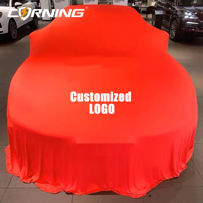 

4S Car Auto Show Delivery Special Unveiling Cloth New Car Beauty Dustproof Sun Protection Cover Elastic Covers Customizable LOGO