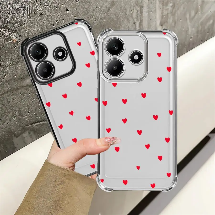 Coque de téléphone pour Redmi Note 14 Pro Plus 11 12 11s 13C 9 Pro K80 Note 13 A3 A5 10 Lite, motif de cœur d'amour en dessin animé