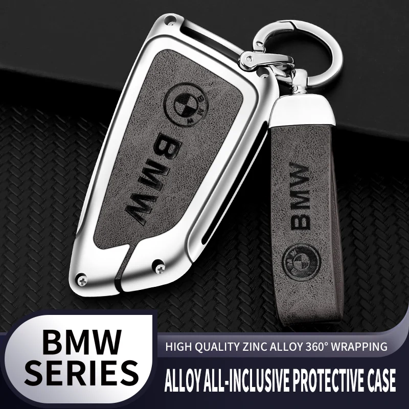 Zinc Alloy Car Remote Key Cover Case Holder For BMW X1 X3 X5 X6 X7 G20 G30 G01 G02 G05 G11 G32 1 3 5 7 Series Keychain Accessori