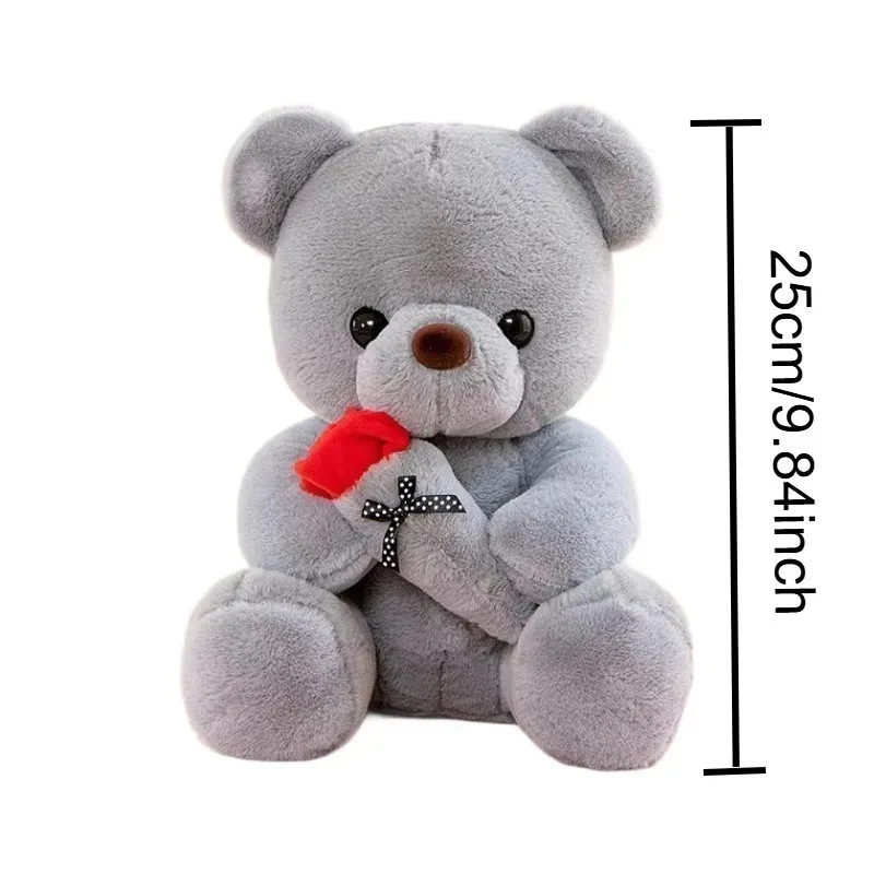 1/2/3 個 25 センチメートル/9.84 インチかわいいローズテディベアぬいぐるみ小さなぬいぐるみソフトぬいぐるみ女の子のためのロマンチックなバレンタインデーのギフト