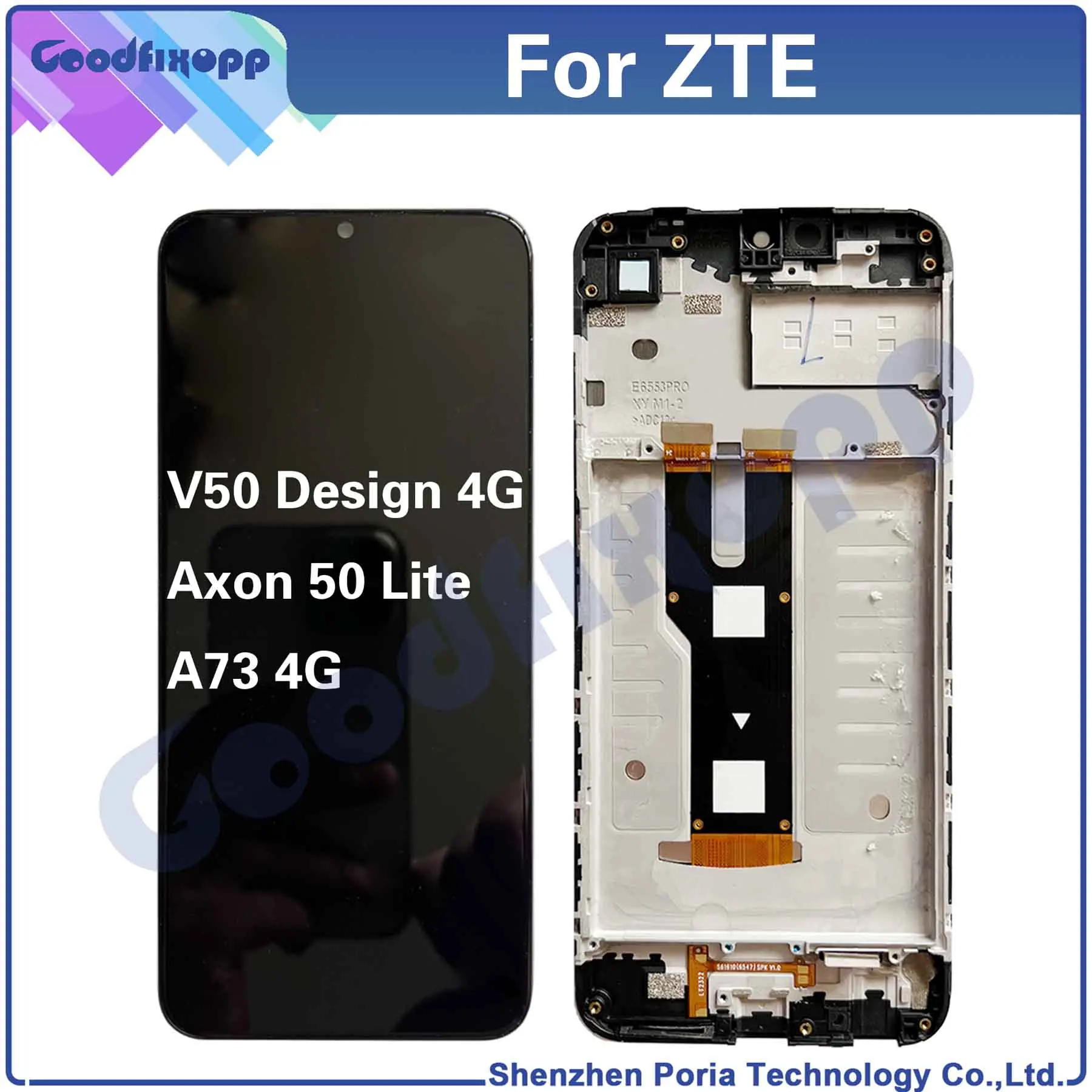 For ZTE Blade V50 Design 4G / Axon 50 Lite / V50 Smart / A73 LCD Display Touch Screen Digitizer Assembly Repair Replacement