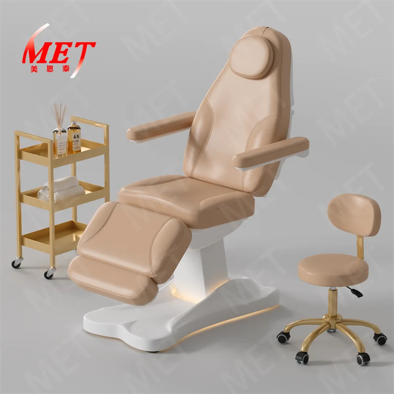 Electric Beauty Bed Micro-plastic Surgery Beauty Salon Heated Massage Bed Injection Tattoo Bed with Chair and Trolley Set