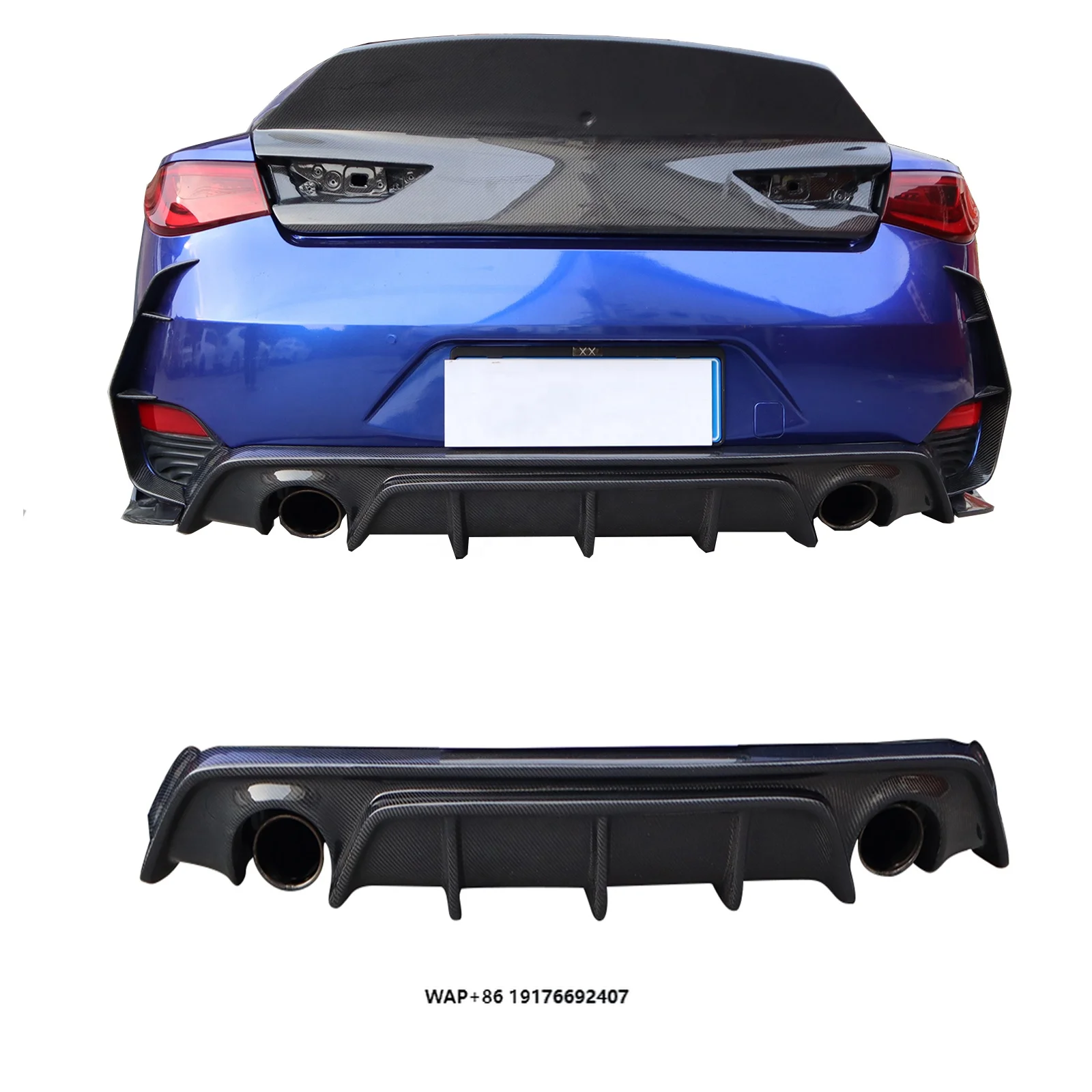 

Factory Price Carbon Fiber Rear Diffuser forInfiniti Q60 Rear Bumper Lip High Quality