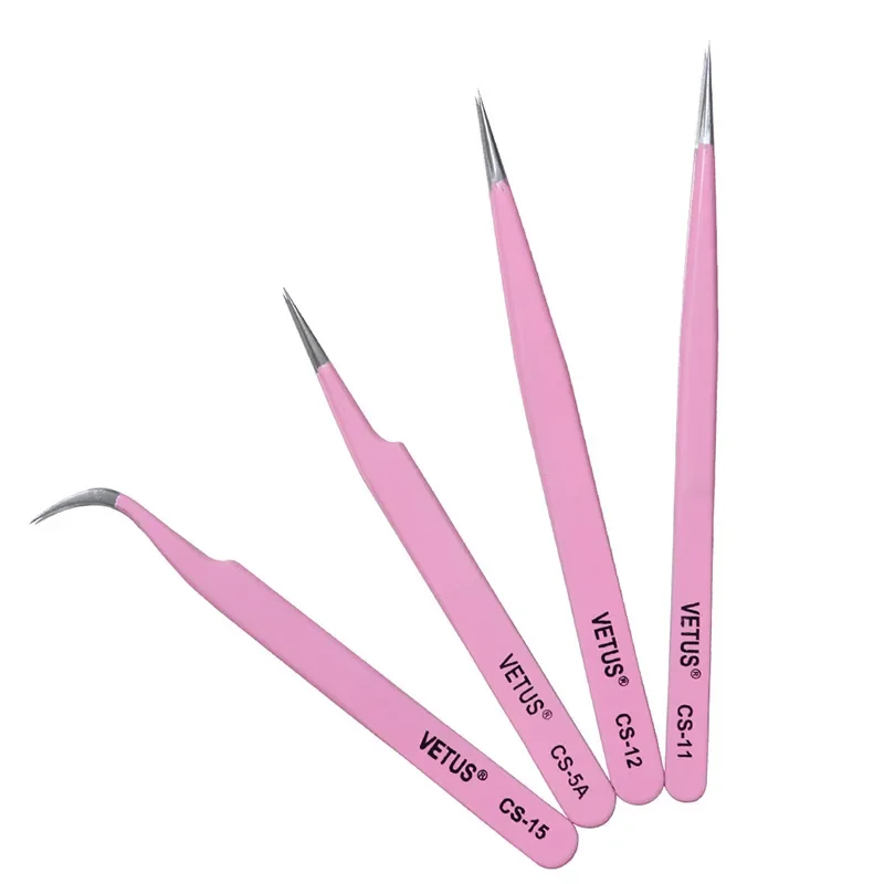 VETUS-Pince à épiler ESD pour extension de faux cils, pointe super fine, haute fierté, originale, 100%