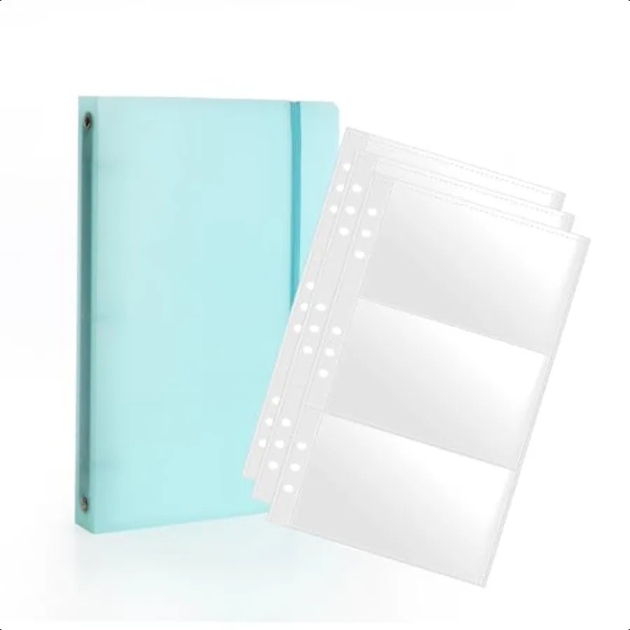 

3×5 index card Binder organizer with 3Pocket DoubleSided Sleeves Index card holder box folder for recipes Flashcards portable n