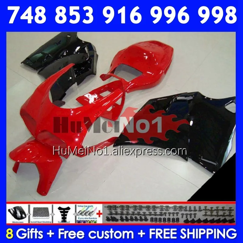 Injection black red Kit For DUCATI 748 853 916 996 998 S R 1994 1995 1996 1997 330No.75 748S 998R 996R 98 99 00 01 02 Fairing