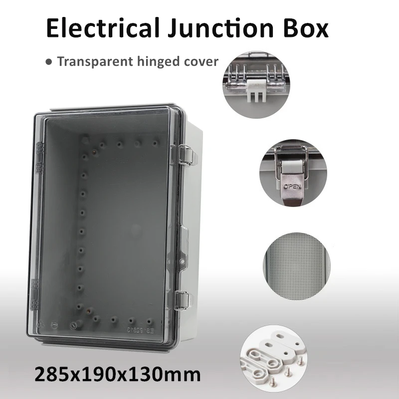 

11.2x7.5x5.1 Inches Meter Box For Wall Plastic Storage Case Electrical Cabinet Terminal Blocks Junction Box With Din Rail