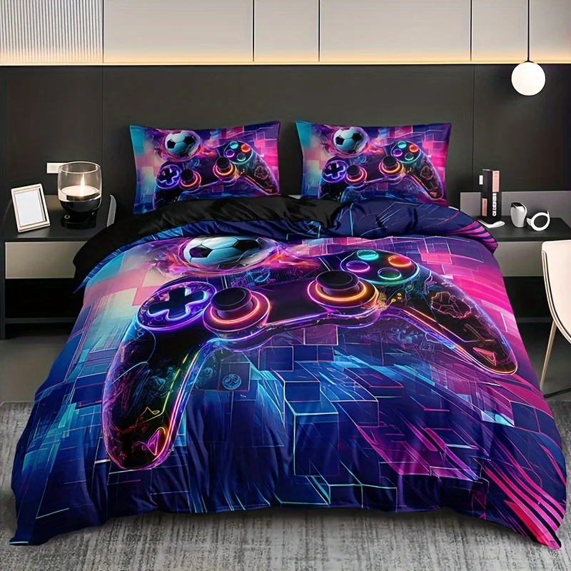 

3D Basketball Game Controller Quilt Cover Set 1 Quilt Cover+2 Pillowcases High-definition Printing for Home