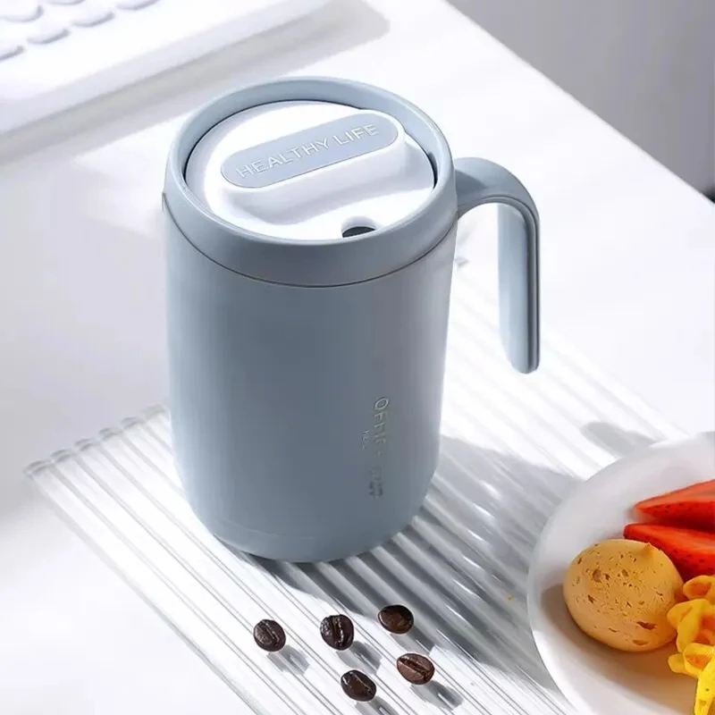 

500ml Grey Creative PP Liner Portable Office Large Capacity Covered Milk Coffee Cup Gift For Travel Domestic Coffee