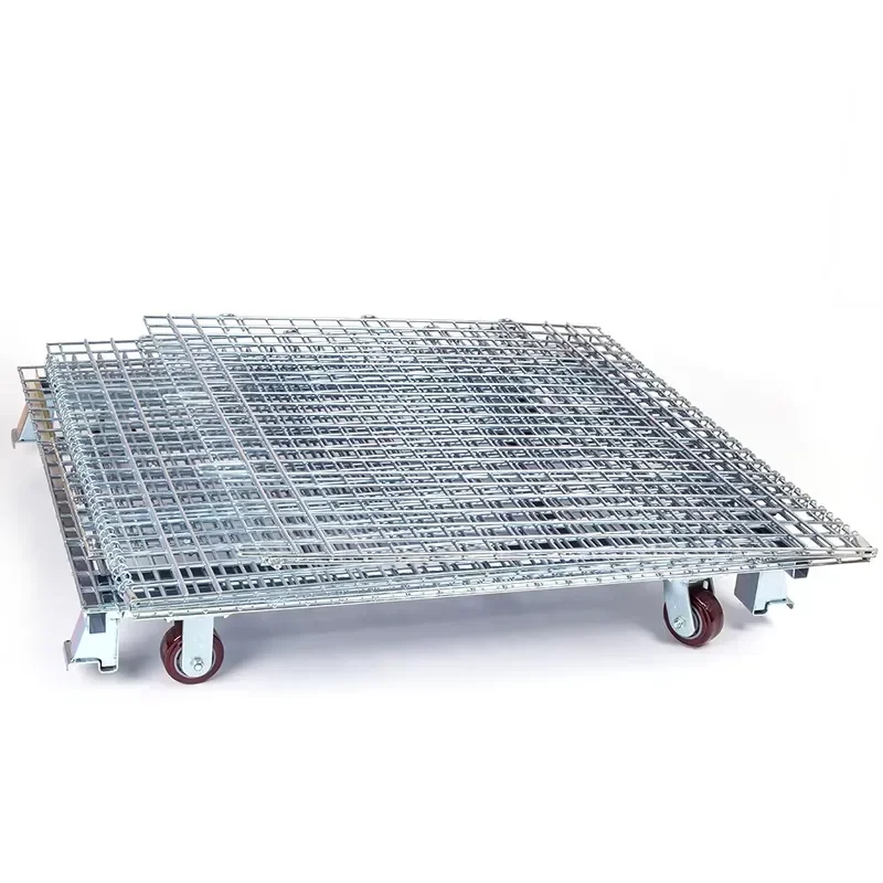 Wire Mesh Pallet Industry Hanging Storage Wire Baskets Collapsible Stillage Cage Wire Mesh Container Pallet Box Foldable