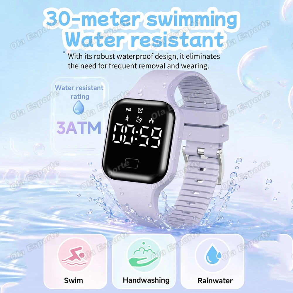 New Watch For Men Sports High School Students Trendy Watch Waterproof Alarm Clock Multi Functional Women Electronic Watches HW12
