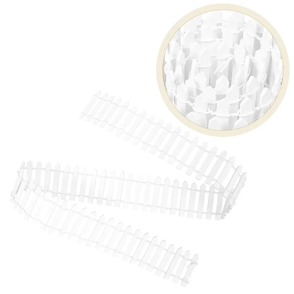 

5pcs White Miniature Picket Plastic Border Edging For Bonsai Fairy Crafts Micro Landscape Ornament Mini Small