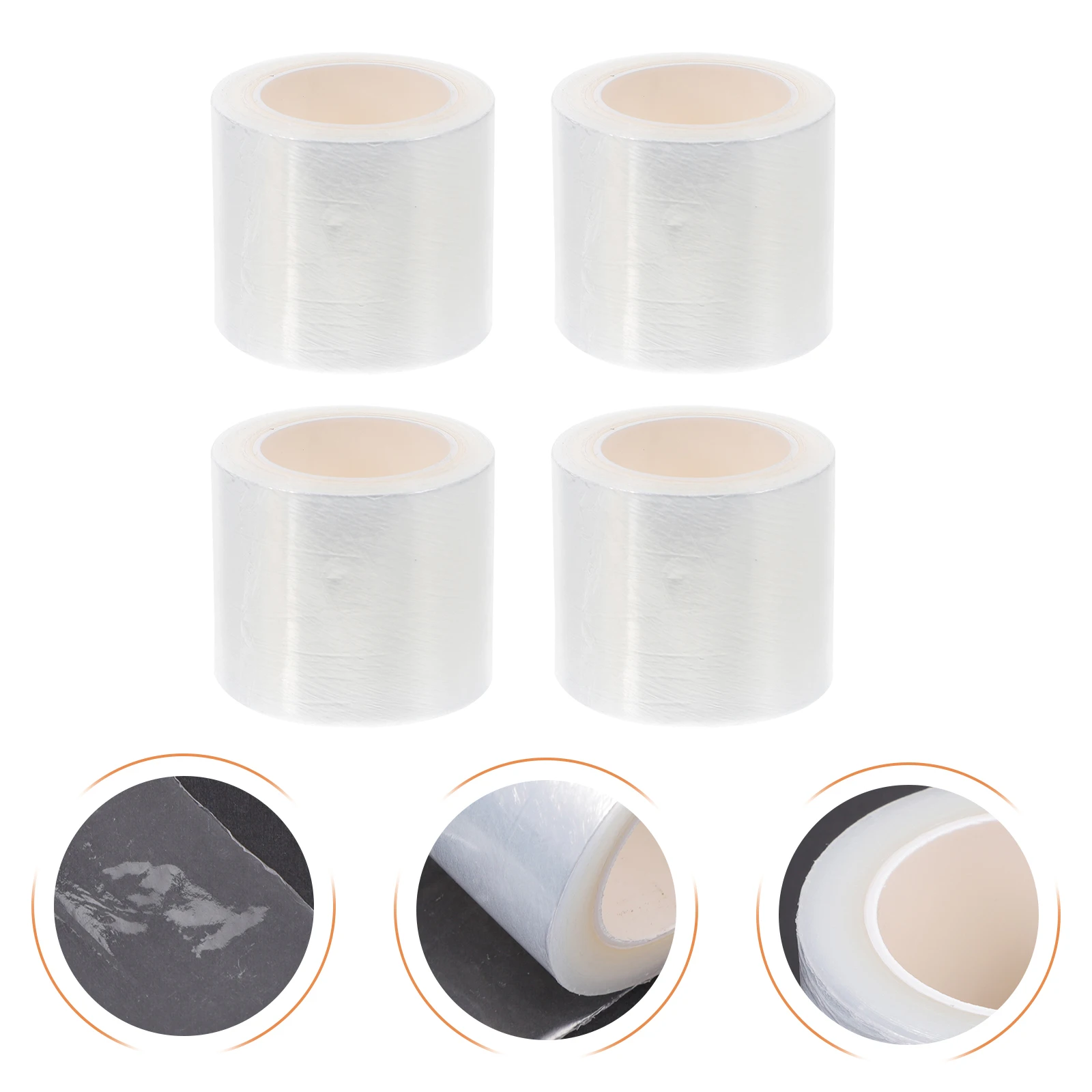 

4 Rolls Eyebrow Covering Film Clear Tape For Semi- Supplies Skin-Friendly Smooth Long-Lasting Home Salon Use
