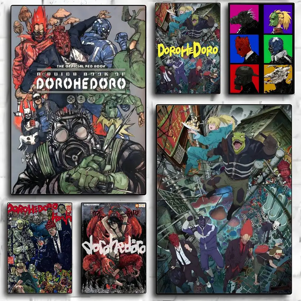 Anime D-Dorohedoro Poster Waterproof HD Art Wall Decal Self-Adhesive Print. Aesthetic Home Room Decor for Living Room Bedroom Ba