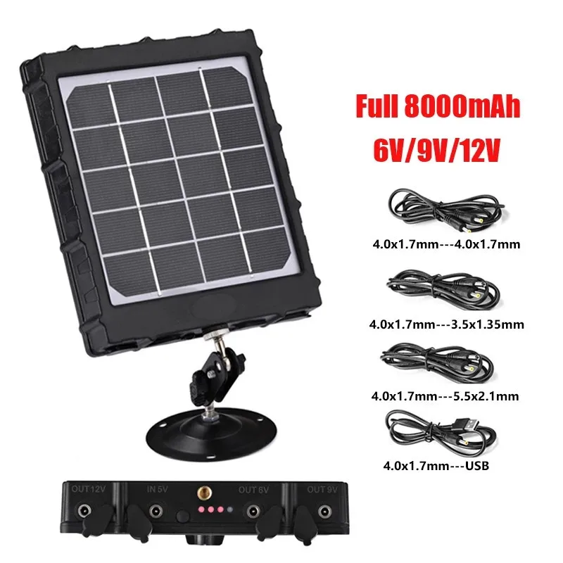 Carregador de painel solar, foto-armadilhas, bateria de alumínio, polímero para câmera Hunter, 4G, 3W, BL480L-P, 8000mAh, BL480L-P