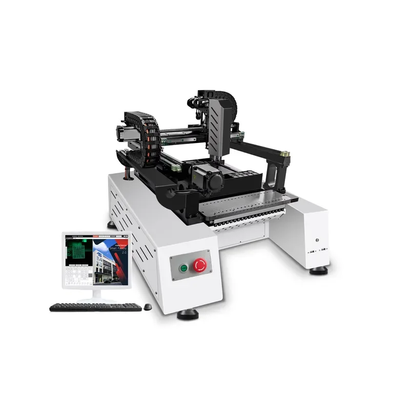 for Mini SMT Welding Machine Automatic Pick-up Position Robot HW-T2-40F40 Feeder PCB Machine with Marking Points and Vision