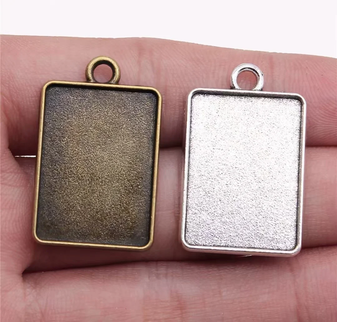 6 peças de diâmetro interno 18x25mm liga de zinco metal tibetano prata bronze antigo banhado cabochão configuração t0231 para fazer jóias