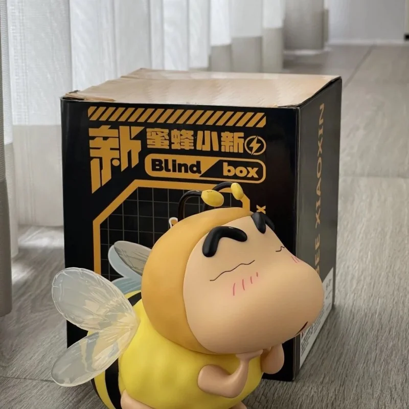 Hot Crayon Shin-Chan Cos Bee Action Figure With Light Toys Anime Figuras Kawaii Luminescent Dolls Model Gk Statue Birthday Gifts