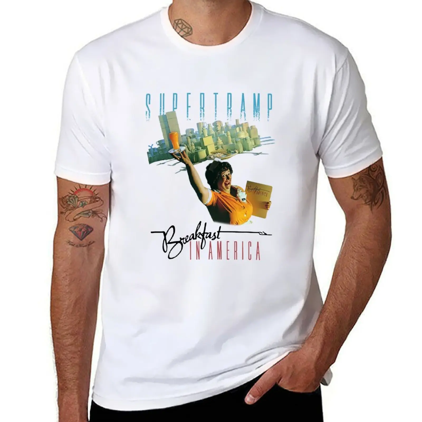 

NEW shirt Súpértrámp T-Shirt man shirt designer t BREAKFAST IN 1979 AMERICA man t for