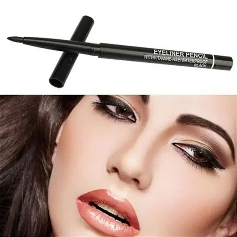 Penna per eyeliner rotante automatica da 3 pezzi, matita per sopracciglia nera e marrone impermeabile, penna gel per eyeliner per trucco ombretto Dropshipping