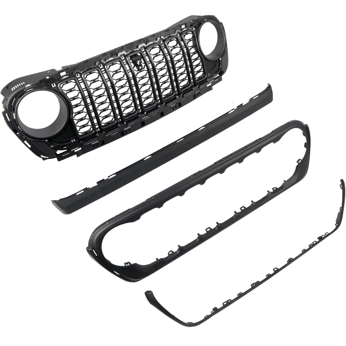 

VISHN for Jeep 2018-2024 Wrangler JL/Gladiator JT Grille 20th Anniversary Style ABS Front Grill Exterior Car Accessories