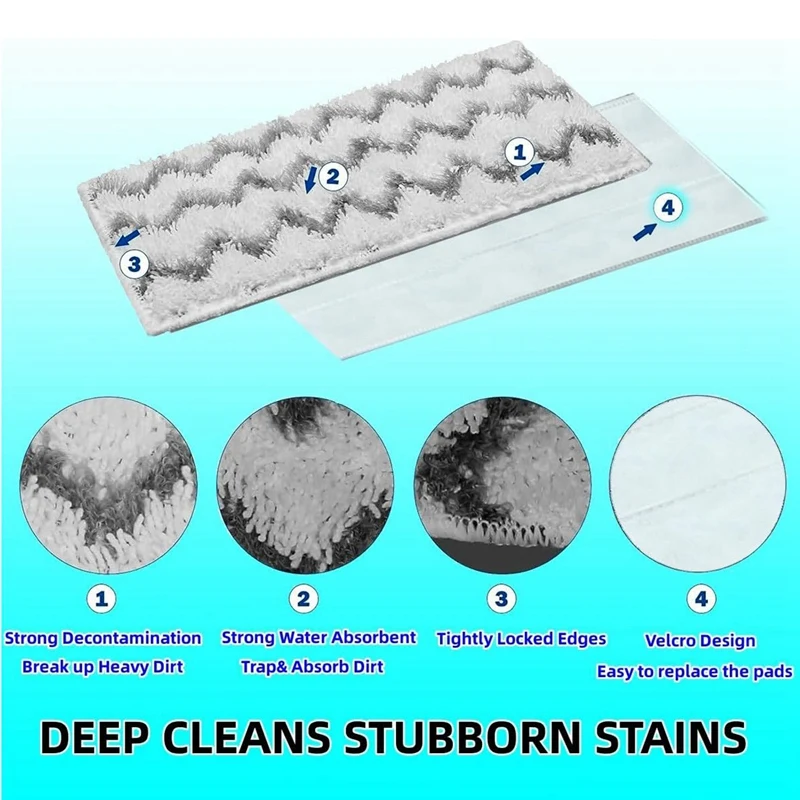 6 Stuks Spray Mop Vult Pads Fiber 38X12Cm Voor Swiffer Powermop, Herbruikbare Mop Navulling Pads Vervangende Kop Voor Swiffer Power Dweil