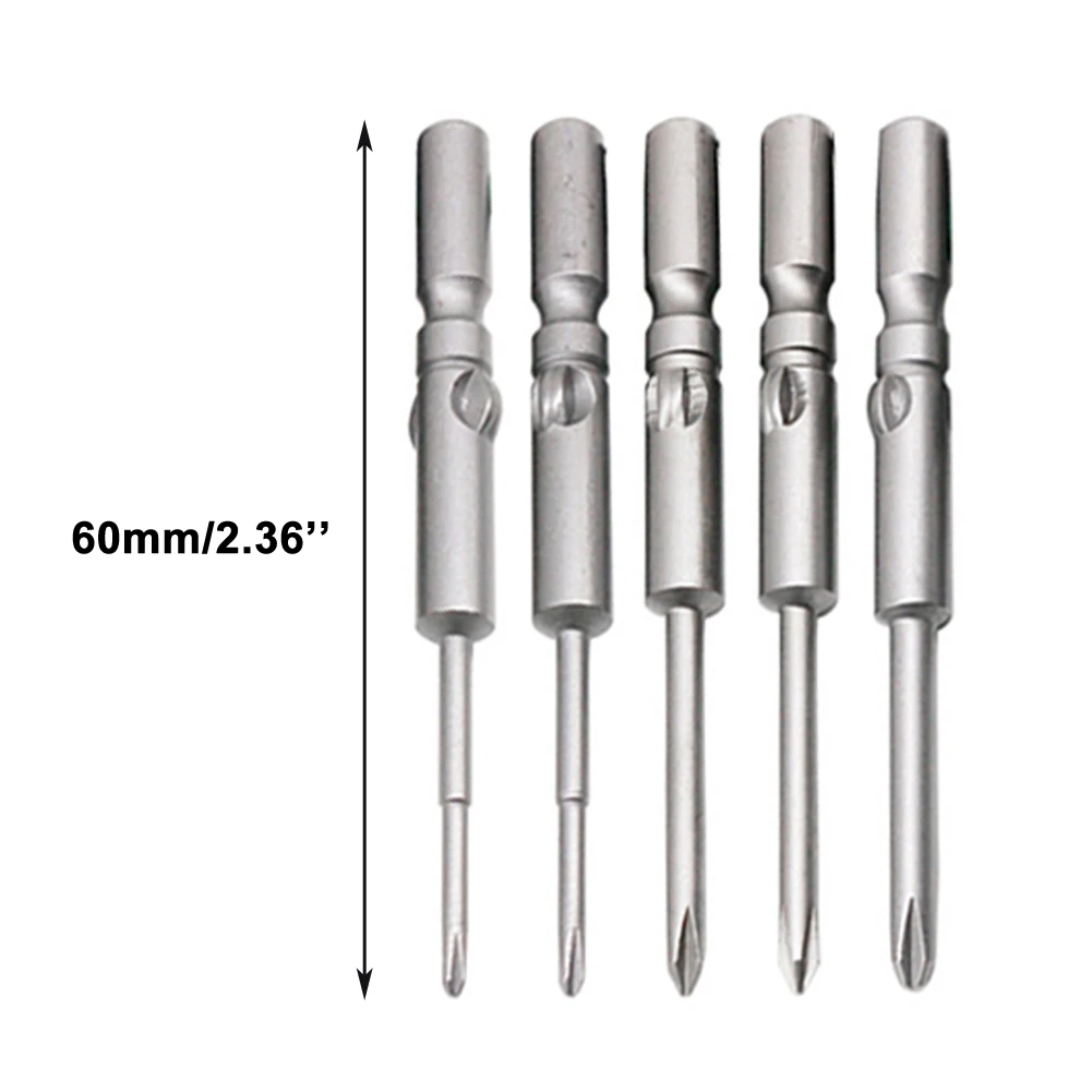 1 Buah Mata Obeng Silang Elektrik 5Mm Batang Bulat PH00 PH0 PH1 Aksesori Alat Mata Bor Obeng Dampak Magnetik