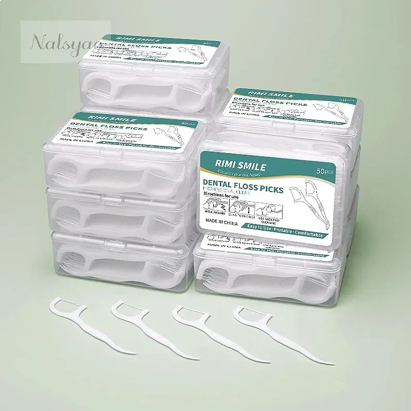 50/150/300/600/1000PCS Kit Portatile Monouso per l'Igiene Orale con Filo Interdentale e Stuzzicadenti