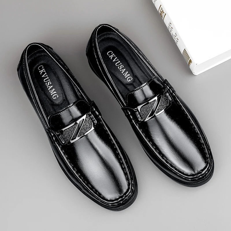 Formal Dress Men Loafers Flat/5cm Elevator Shoes Men Lift Sneakers Soft Cow Leather Men Casual Height Increase Shoes Taller Shoe