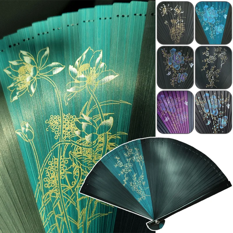 Classical Japanese Style Bamboo Fan Classical Hollow Female Folding Hand Fan Vintage Style Art Craft Gift Home Decor Ornaments