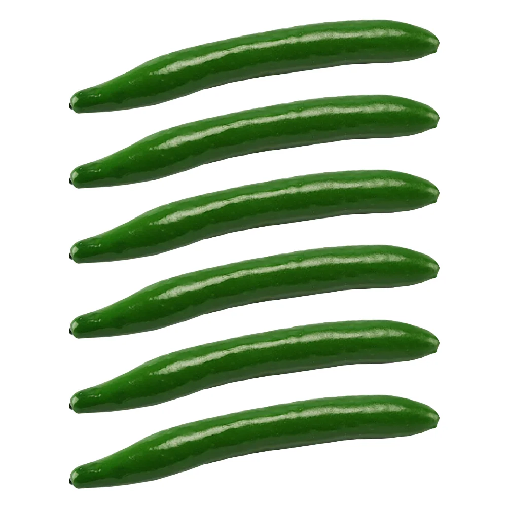 6 Pcs Props Simulation Cucumber Model Models Imitation Foam Realistics Vegetable