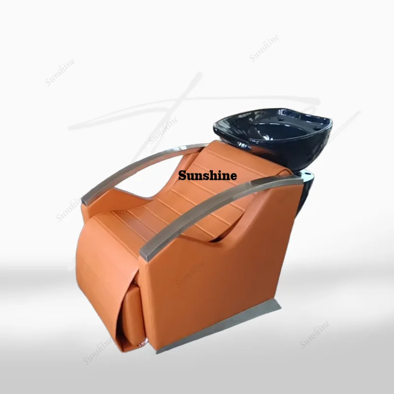 

Shampoobed High-end Barber Shop Special Semi-reclining Hairdressing Flush Bed Ceramic Basin Sitting Barber Salon Shampoo Bed