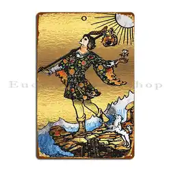 Tarocchi Gold Edition Major Arcana The Fool Metal Sign Party personalizza Classic Club Design Tin Sign Poster