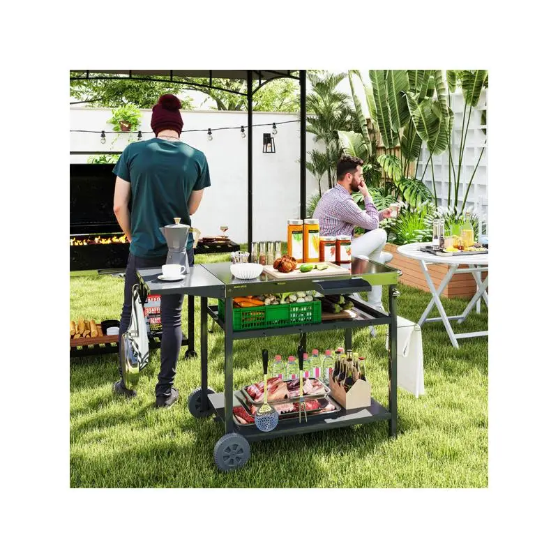 

Стол-тележка для гриля на открытом воздухе с местом для хранения и сервировки